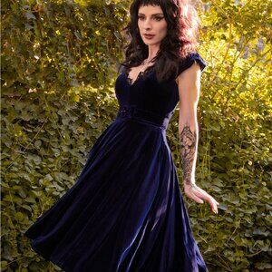 NWT Baudelaire Swing Dress - BLUE VELVET